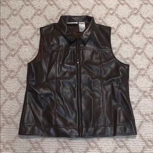 Brown leather vest